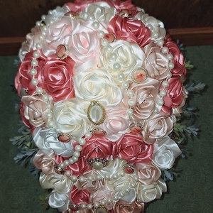 Rózsaszín Elegancia - esküvő - menyasszonyi- és dobócsokor - Meska.hu