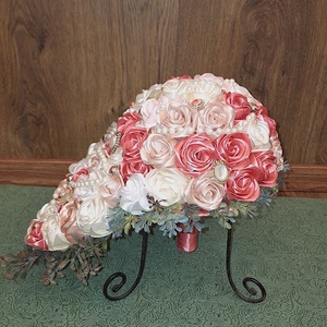 Rózsaszín Elegancia - esküvő - menyasszonyi- és dobócsokor - Meska.hu