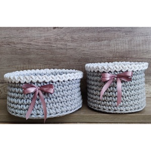 Karácsonyi horgolt kosarak - karácsony - karácsonyi lakásdekoráció - ünnepi asztaldekoráció - Meska.hu