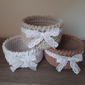 Horgolt tavaszi kosár - Meska.hu