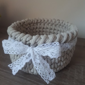 Horgolt tavaszi kosár - ünnepi díszek, dekorációk - húsvéti díszek és dekorációk - húsvéti kosár - Meska.hu