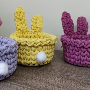 Nyuszifüles kistároló kosár gyerekeknek - ünnepi díszek, dekorációk - húsvéti díszek és dekorációk - húsvéti kosár - Meska.hu