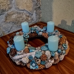 Kék adventi koszorú - Meska.hu