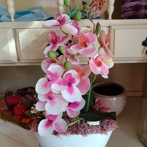 Orchidea asztaldísz, Otthon & Lakás, Dekoráció, Asztal és polc dekoráció, Asztaldísz, Mindenmás, Virágkötés, MESKA