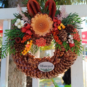 Toboz koszorú sírdísz - Meska.hu