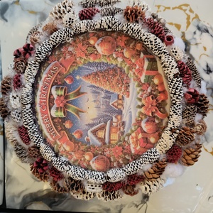 Piros karácsonyi kopogtató - otthon & életmód - dekoráció - ajtó- és ablak dekoráció - ajtódísz & kopogtató - Meska.hu