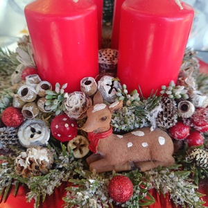 Őzikés adventi koszorú, Karácsony, Adventi díszek, Adventi koszorú, Mindenmás, Virágkötés, MESKA