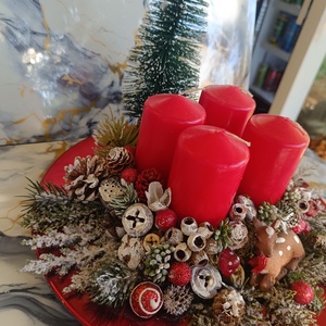 Őzikés adventi koszorú - karácsony - adventi díszek - adventi koszorú - Meska.hu