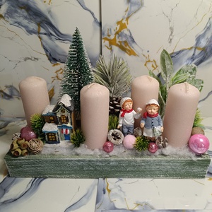 Adventi asztaldísz, Karácsony, Adventi díszek, Adventi koszorú, Mindenmás, Virágkötés, MESKA