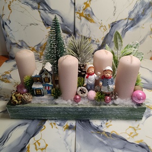 Adventi asztaldísz - karácsony - adventi díszek - adventi koszorú - Meska.hu