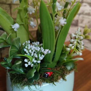 Türkiz tavaszi asztaldísz - otthon & életmód - dekoráció - asztal és polc dekoráció - asztaldísz - Meska.hu