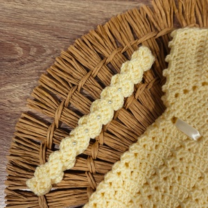 Horgolt kislány body fejpánttal újszülött fotózásra - baba - mama - babafotózás - szett újszülött fotózásra - Meska.hu