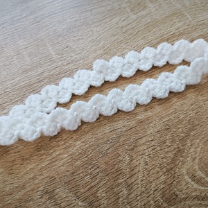 Horgolt kislány ruha fejpánttal keresztelőre  - baba - mama - babaruházat - baba ruhák - Meska.hu