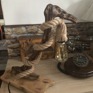 Rusztikus lámpa, Otthon & Életmód, Lámpa, Asztali lámpa, Agyagozás, MESKA
