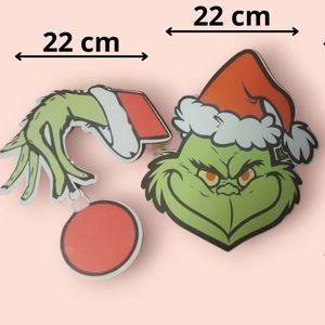 Grincs karácsonyfa dísz , Karácsony, Karácsonyi lakásdekoráció, Karácsonyfadíszek, Famegmunkálás, MESKA