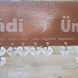 Családi ünnepek tábla  , Otthon & Életmód, Dekoráció, Dísztárgy, Famegmunkálás, MESKA