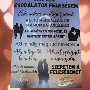 Ajándék tábla feleségnek, Otthon & Életmód, Dekoráció, Fali és függő dekoráció, Falra akasztható dekor, , MESKA
