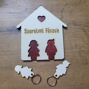 Szerelmes fészek fali Kulcstartó  - otthon & életmód - dekoráció - fali és függő dekoráció - fali kulcstartó - Meska.hu