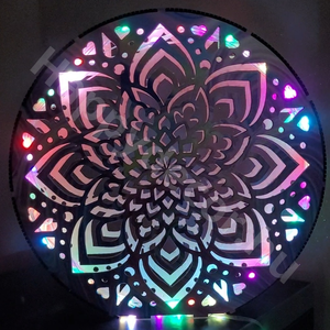Mandala mintás led lámpa , Otthon & Életmód, Lámpa, Állólámpa, Famegmunkálás, MESKA