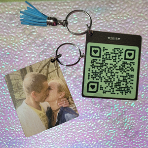 YouTube zene QR-kódos és fényképes kulcstartó - táska & tok - kulcstartó & táskadísz - kulcstartó - Meska.hu