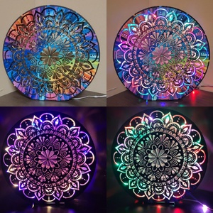 Mandala mintás szivárványos led lámpa  - otthon & életmód - lámpa - asztali lámpa - Meska.hu