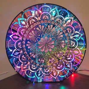 Mandala mintás szivárványos led lámpa  - otthon & életmód - lámpa - asztali lámpa - Meska.hu
