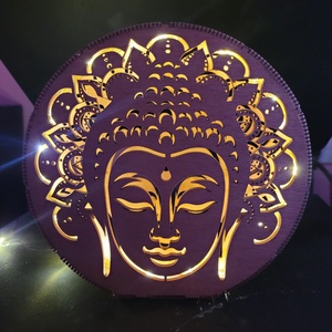 Buddha dekorációs lámpa , Otthon & Életmód, Lámpa, Asztali lámpa, Famegmunkálás, MESKA