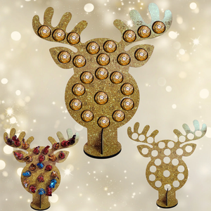 Rénszarvasos csokis adventi kalendárium , Karácsony, Adventi díszek, Adventi naptár, Famegmunkálás, Mindenmás, MESKA