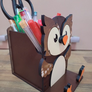 Állatkás Asztali Rendező bagoly 3 az 1-ben - otthon & életmód - papír, írószer - ceruza & toll - Meska.hu