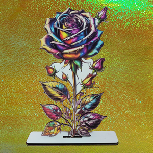 Szivárványos örök rózsa , Otthon & Életmód, Dekoráció, Ajtó- és ablak dekoráció, Ablakdísz, Famegmunkálás, Mindenmás, MESKA