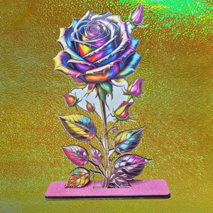 Szivárványos örök rózsa  - otthon & életmód - dekoráció - ajtó- és ablak dekoráció - ablakdísz - Meska.hu