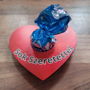 Sziv csokival , Otthon & Életmód, Papír, írószer, Ajándékozás kellékei, Ajándékkísérő, Famegmunkálás, Mindenmás, MESKA