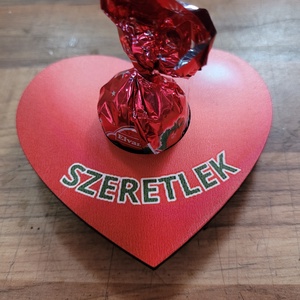 Sziv csokival , Otthon & Életmód, Papír, írószer, Ajándékozás kellékei, Ajándékkísérő, Famegmunkálás, Mindenmás, MESKA