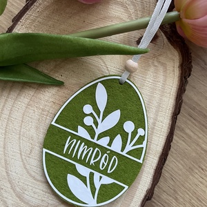 Névre szóló húsvéti tojás (zöld), Otthon & Életmód, Dekoráció, Fali és függő dekoráció, Falra akasztható dekor, Mindenmás, MESKA