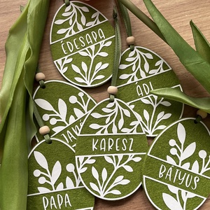 Névre szóló húsvéti tojás (zöld) - otthon & életmód - dekoráció - fali és függő dekoráció - falra akasztható dekor - Meska.hu