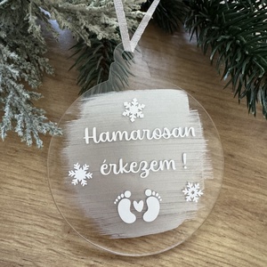 Baba bejelentő karácsonyfadísz - karácsony - karácsonyi lakásdekoráció - karácsonyfadíszek - Meska.hu