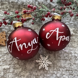 Névre szóló karácsonyi gömb - karácsony - karácsonyi lakásdekoráció - karácsonyfadíszek - Meska.hu