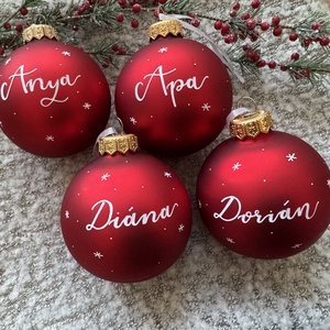 Piros matt Üveggömb 8 cm  - karácsony - karácsonyi lakásdekoráció - karácsonyfadíszek - Meska.hu