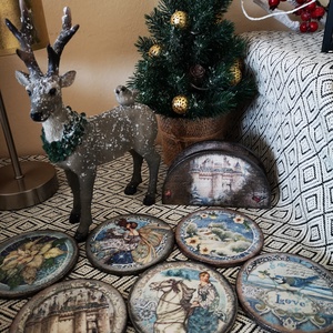 Poháralátét szett szalvétatartóval - otthon & életmód - konyhafelszerelés, tálalás - tálalás - tányér- és poháralátét - Meska.hu