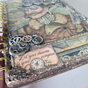 Steampunk, aviator stílusú füzet levehető borítóval  - otthon & életmód - papír, írószer - jegyzetfüzet & napló - Meska.hu