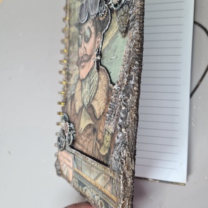 Steampunk, aviator stílusú füzet levehető borítóval  - otthon & életmód - papír, írószer - jegyzetfüzet & napló - Meska.hu