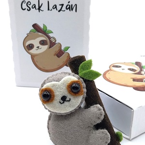 Lajhár Zseb Ölelés ajándék, zsebölelés emlék, cuki lajhár ajándék, vicces ajándék, idézetes emléktárgy, filc lajhár - otthon & életmód - papír, írószer - Meska.hu