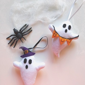 5 db-os kézzel hímzett Halloween szett, Szellemes halloween garland dekoráció - otthon & életmód - dekoráció - halloween - halloweeni dekoráció - Meska.hu