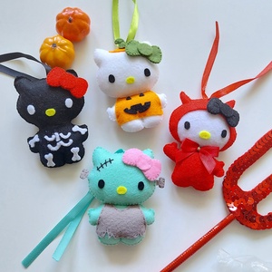 Hello Kitty Halloween függődísz, Hello Kitty dekoráció, cicás halloween - otthon & életmód - dekoráció - halloween - halloweeni dekoráció - Meska.hu