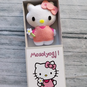 Hello Kitty zsebÖlelés Köszöntőajándék, zsebölelés emlék, mosolyogj ajándék emlék, cuki ajándék, üzenetdoboz idézetes  - esküvő - emlék & ajándék - köszönőajándék - Meska.hu