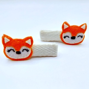 Róka hajcsat, 2db filc rokás csitt-csatt, Filc hajdísz, Róka hajdísz - ruha & divat - hajdísz & hajcsat - hajcsat & hajtű - Meska.hu