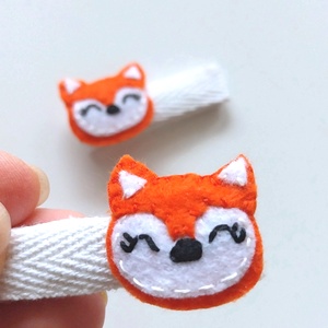 Róka hajcsat, 2db filc rokás csitt-csatt, Filc hajdísz, Róka hajdísz - Meska.hu