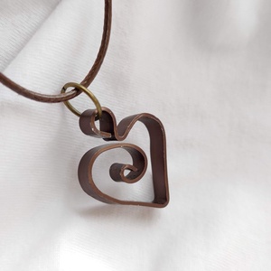  3D szív medál drótból - ékszer - nyaklánc - medál - Meska.hu
