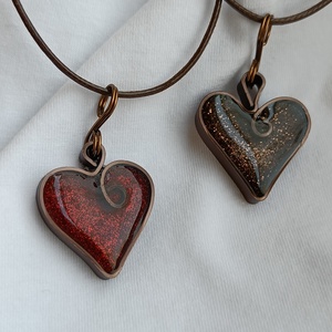  3D szív medál drótból - ékszer - nyaklánc - medál - Meska.hu