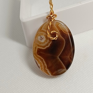 Barna achát medál - ékszer - nyaklánc - medál - Meska.hu